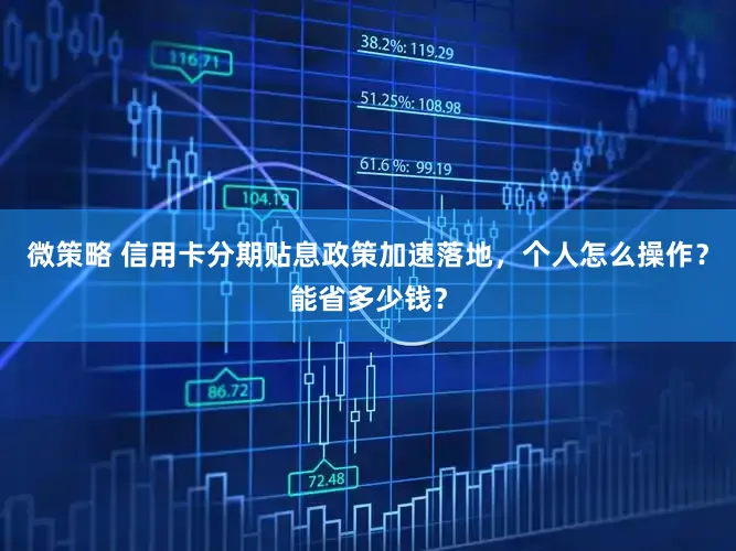 微策略 信用卡分期贴息政策加速落地，个人怎么操作？能省多少钱？